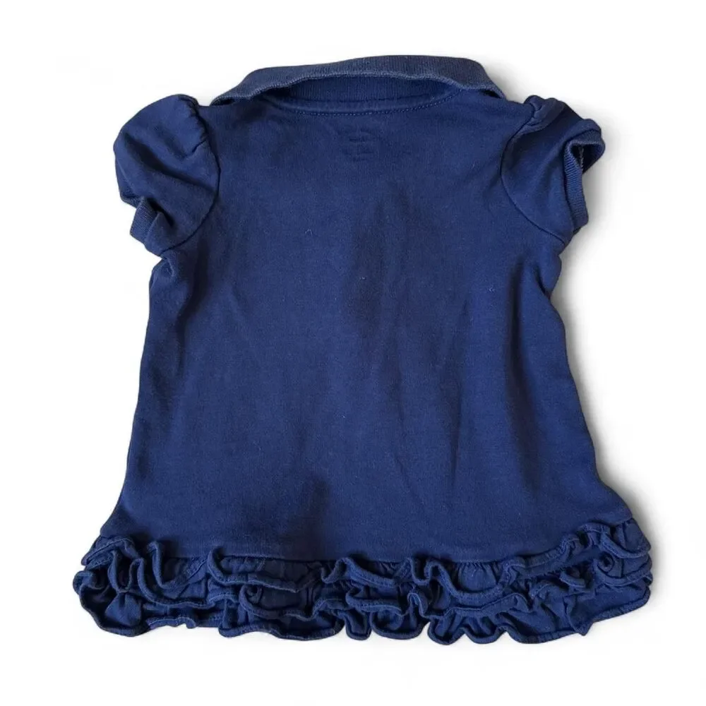Ralph Lauren Baby Girl Navy Polo Dress with Matching Bloomers 3 Months
